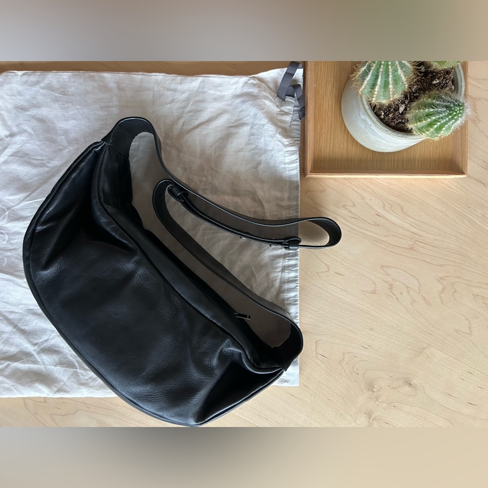 COS Leather Crossbody Bag, Black